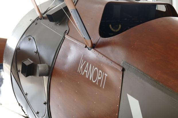 The Ikanopit name written on the side of the aircraft. 