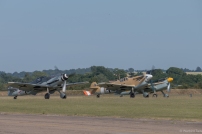 The three Buchons waiting to get airborne for a spectacular formation display.